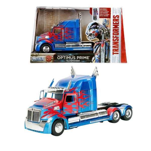 Jada- Diecast 1:24 Transformers The Last Knight Optimus Prime Truck-Blue