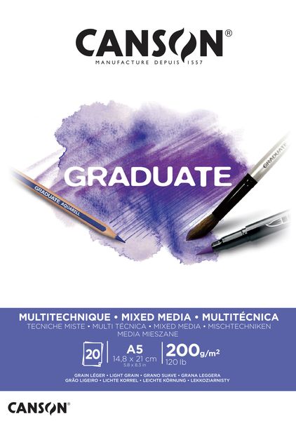 Canson GRADUATE Mixed Media 20S A5 200G