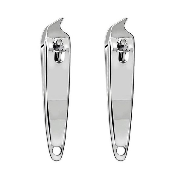 2 Piece Metal Slanted Edge Nail Clippers: Pedicure &amp; Manicure Tools