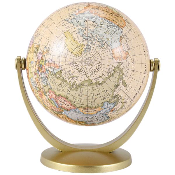 Retro Rotating World Globe Geography Educational Learning Map