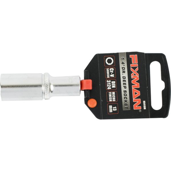 Fixman - Deep Socket - 1/4 Inch Drive - 13mm - 3 Pack