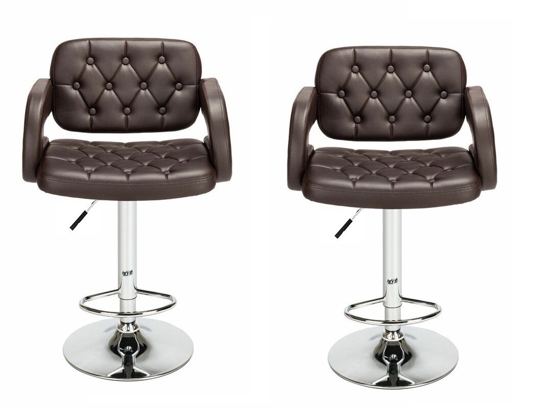 Bar Stools / Kitchen Breakfast Chairs Set of Two Brown Colour