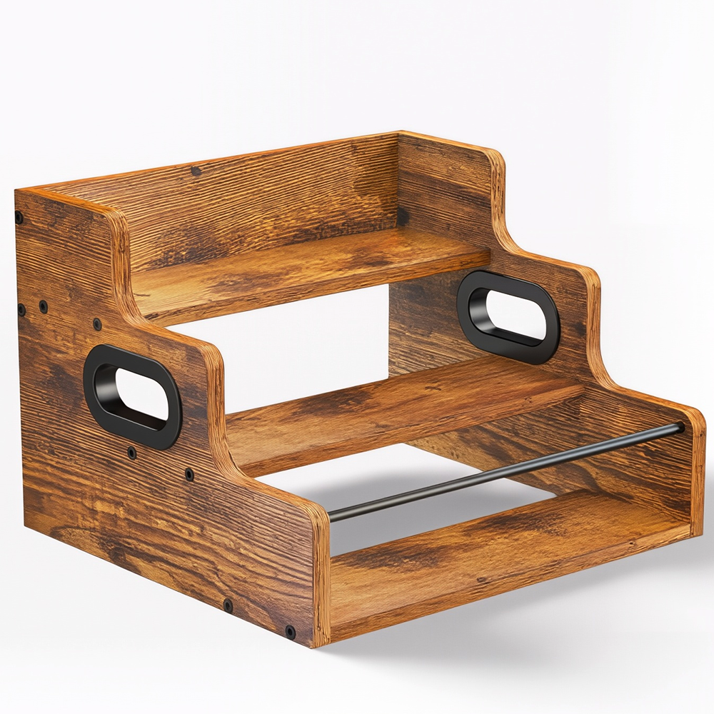 Topika 3 Tier Liquor Bottle Shelf, Bar Cabinet Wine Rack, Retro Display