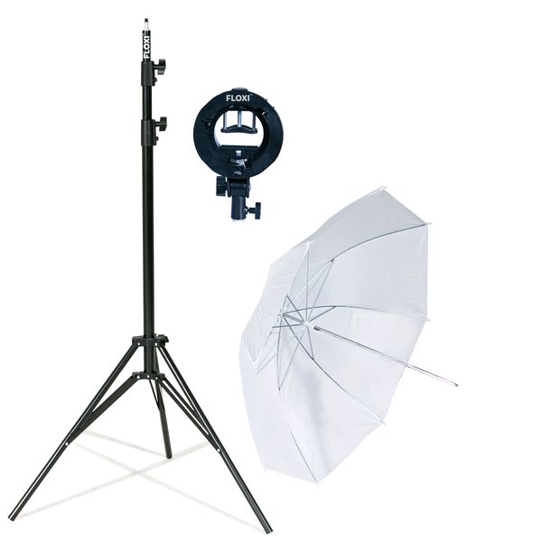 Floxi S-type Camera Flash Umbrella Kit-White