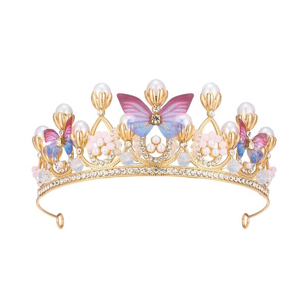 Butterfly Crown Sparkly Rhinestone for Women Prom Birthday Accessories