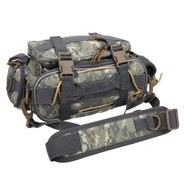 Fishing Bag Large Capacity Nylon, Camo Crossbody Handbag for Outdoor Gear