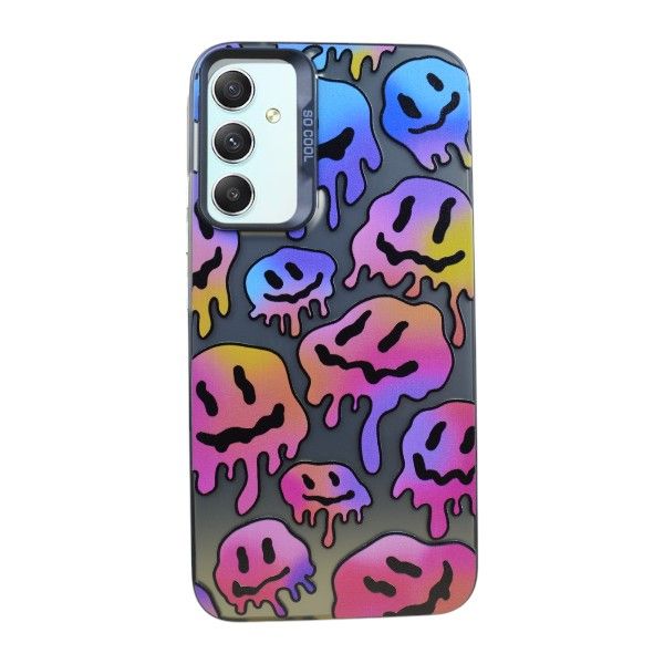 Melted Smiley Phone Case Compatible With Samsung A34 - Silver