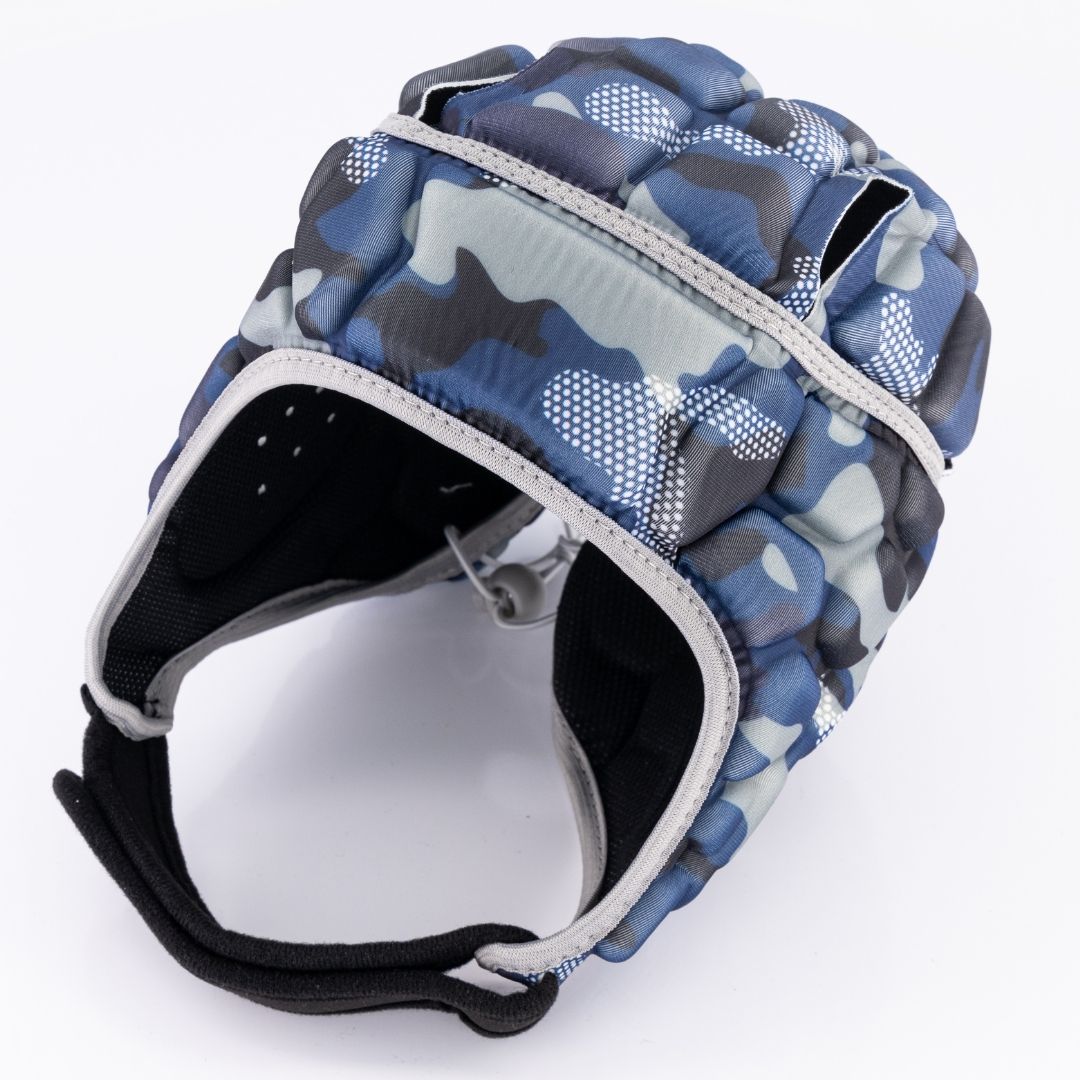 Collide Sport Navy Blue Camouflage Rugby Scrum Cap with Grey Border