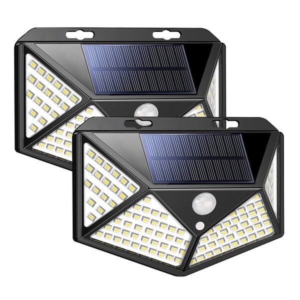 2PCS Solar Powered 114 LED Wall Light With Motion Sensor-Q-L433