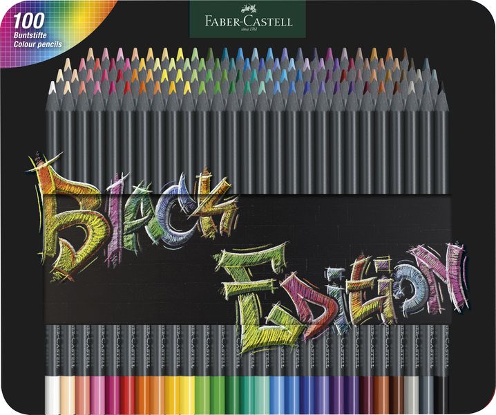 Faber-Castell Black Edition Soft colour pencil 100's in Tin
