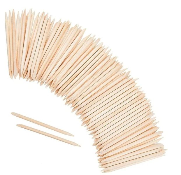 6.5cm Short Double-sided Orange Wood Sticks Nail Tool (Pack of 50)