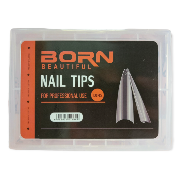 BB - Pre Cut Stiletto Nail Tips 100 Piece