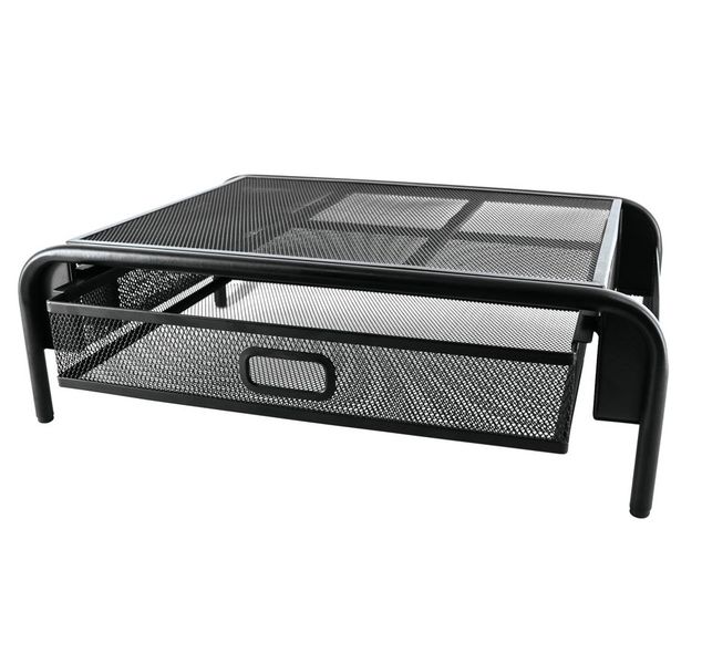 SDS M710 Wire Mesh Computer Monitor Stand With Drawer Organizer