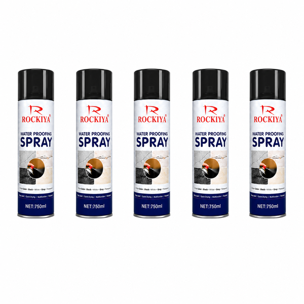 Rockiya - Waterproofing Spray Cans - Rubber Leak Sealant - 750ml - 5 Pack