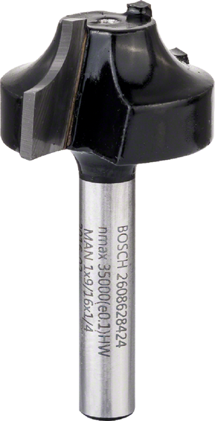 Edge forming bit E 1/4", R1 6,3 mm, D 25,4 mm, L 14 mm, G 46 mm