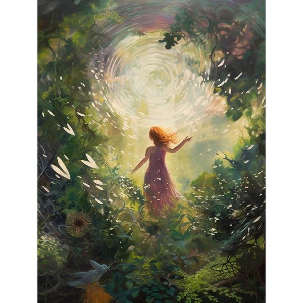 Fantasy Forest Diamond Painting Kit: 5D Round Drill, Magical Woods