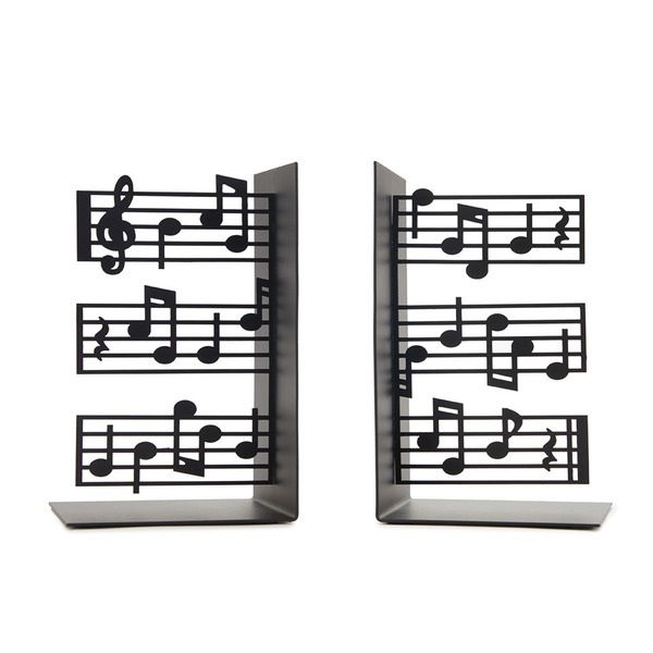 Black Metal Bookend - Music - Set of 2