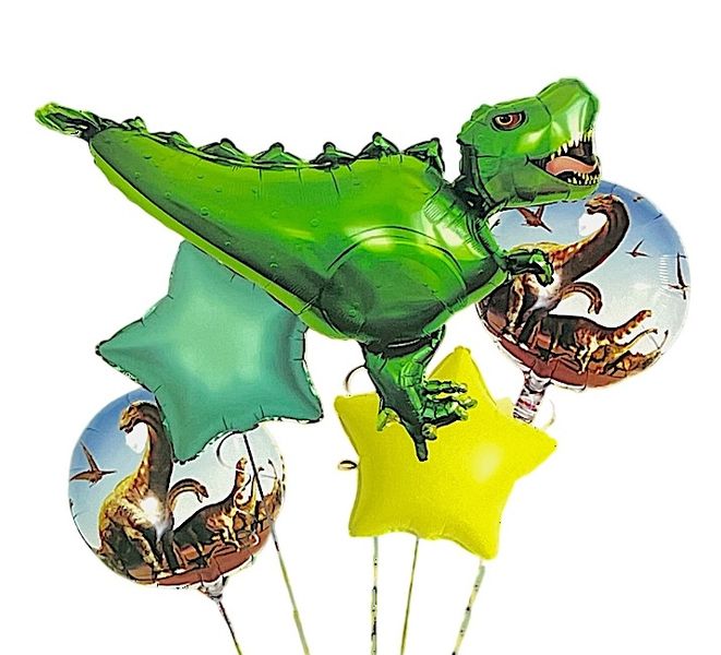 T-Rex-cellent Party Decor with Our 5-Piece Dinosaur Balloons!