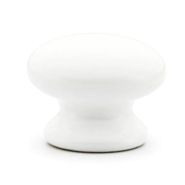 Pack of 10 x Porcelain Knob, White, 45mm