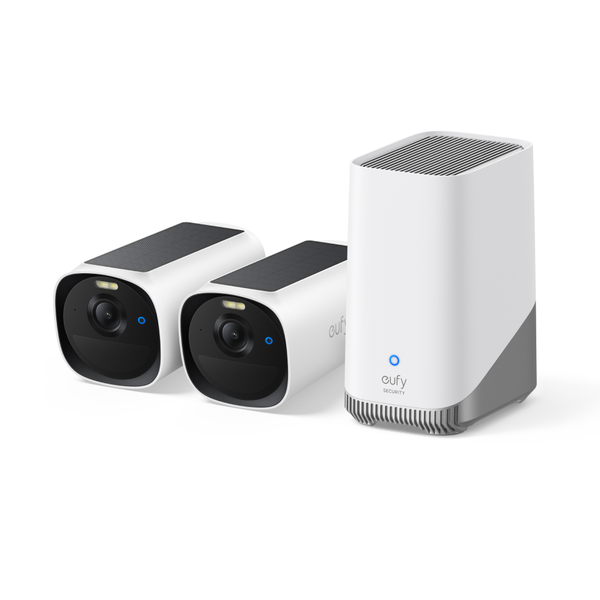 eufy Cam E41 2-Cam Kit with HomeBase 3 and 2 External Solar Panels