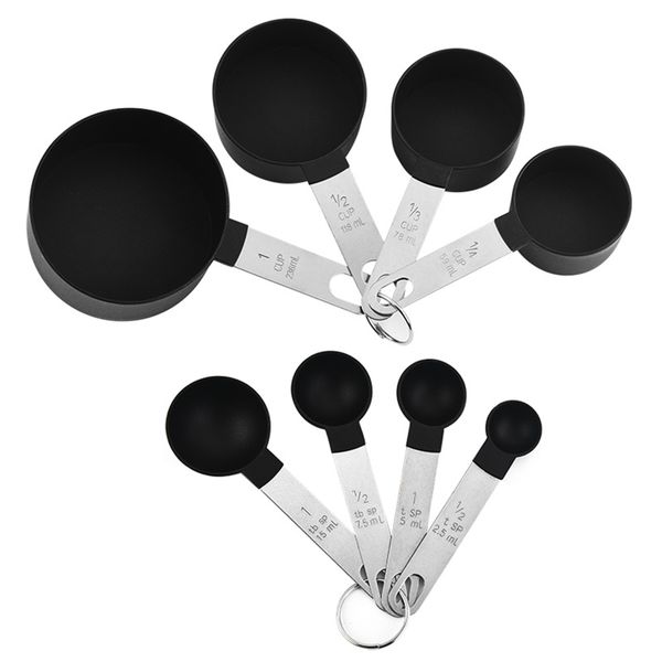 8 Measuring Spoons Stackable Sugar Flour Measure Cups for Cooking Baking
