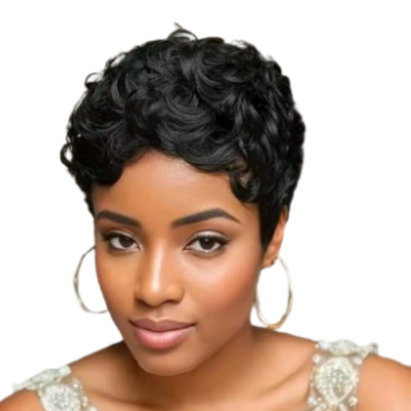Prestyled Human Hair Pixie Wig.