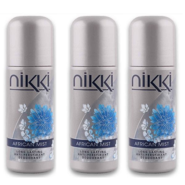 Nikki Long Lasting Anti-perspirant Roll On 50ml - African Mist Pack of 3