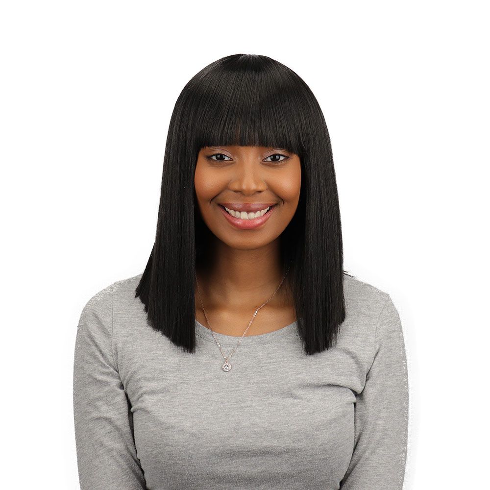 Magic Natural Cheap Straight Hair Synthetic Wig Bangs On Special AVRIL
