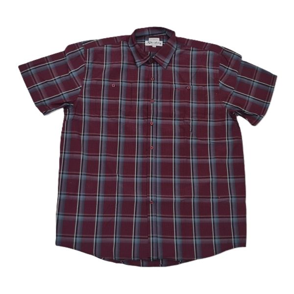 Sterling Check Shirt Maroon/Grey image