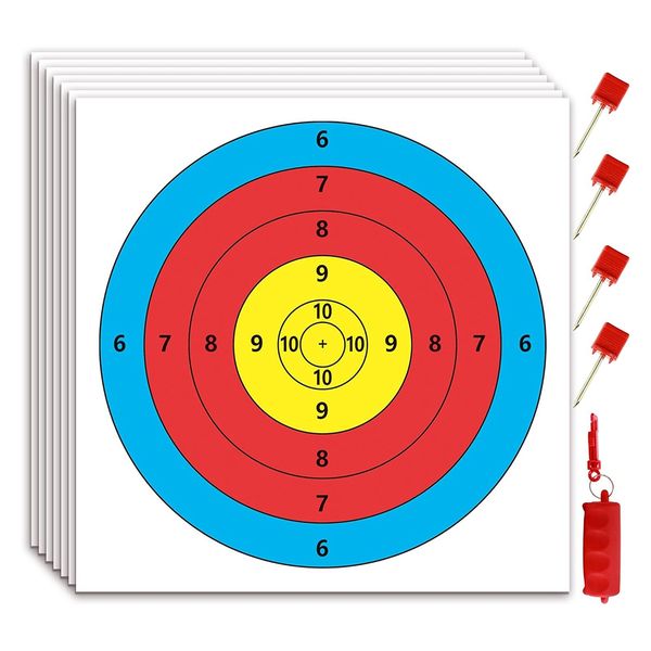 Archery Targets Paper 50 Pcs Bow and Arrow-Targets 5 Rings