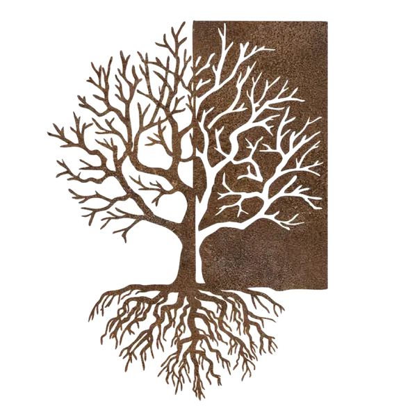 Decor Vintage-Inspired Indoor &amp; Outdoor Tree of Life Metal Wall Art - 50cm