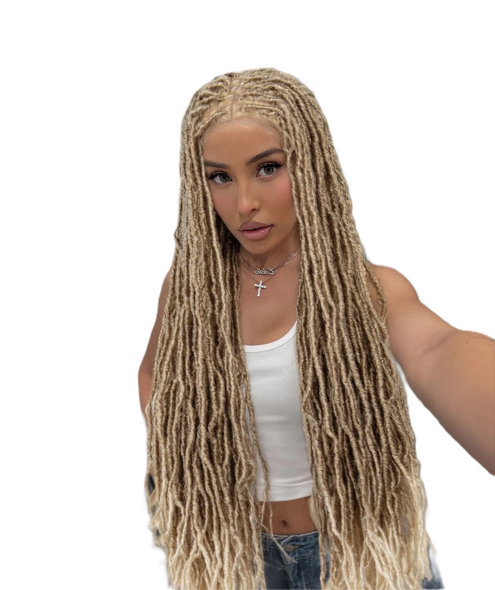 Full Double Lace Square Dreadlock Braiding Wig Women Synthetic Lace