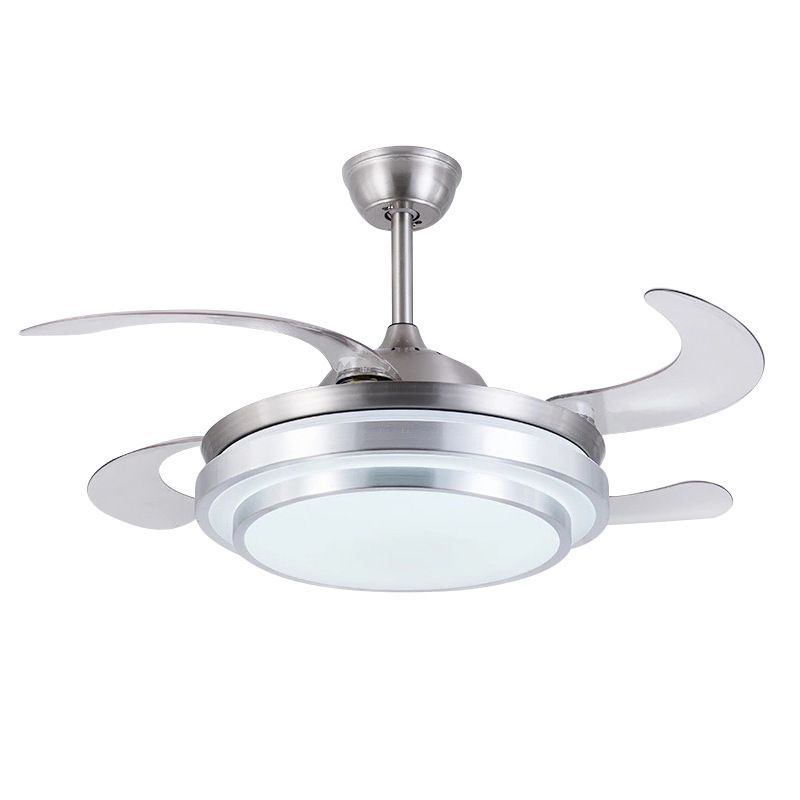 Volamor – Invisible Retractable Ceiling Fan with Light and Remote - Silver