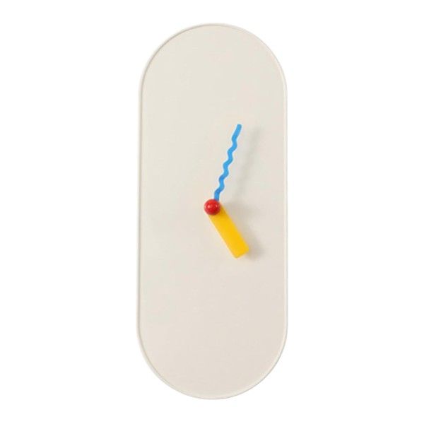 Minimalist Oval Design Modern Plastic Wall Clock - White
