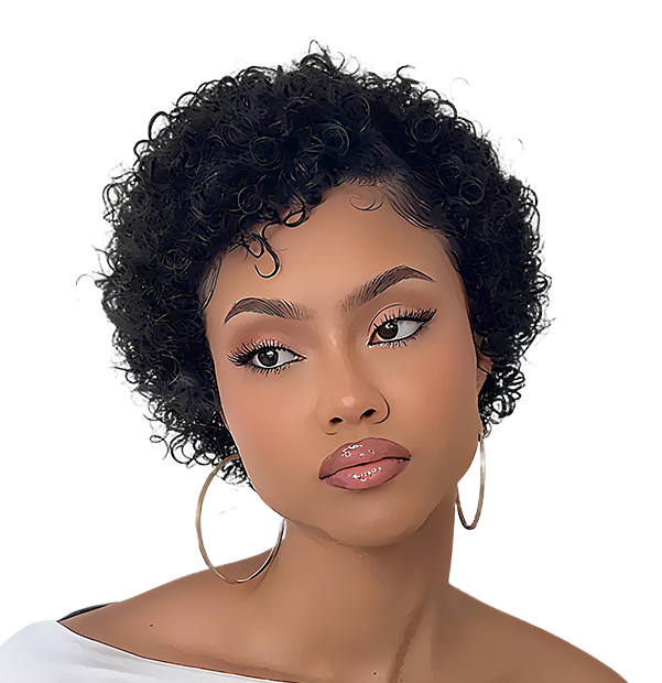 SUNRAY 6" Curly Pixie Wig - Glueless 13x1 Lace Front Human Hair |Easy Wear