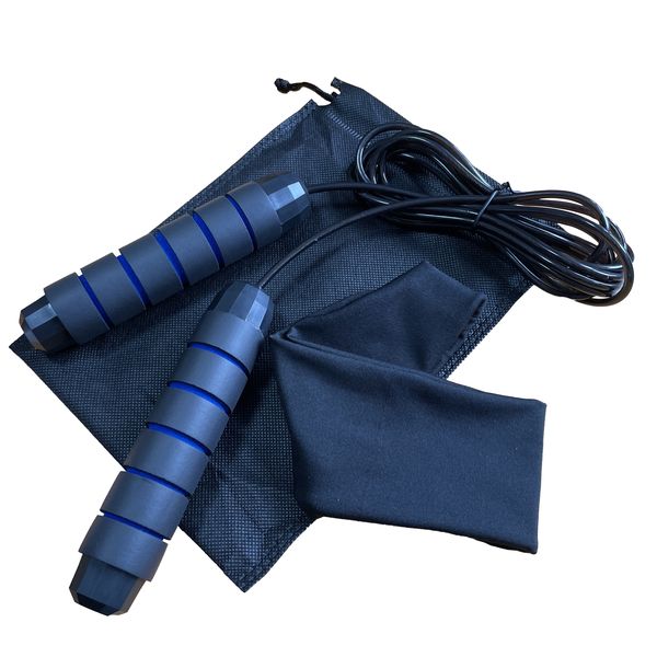 Skipping Rope For Gym Set-Adjustable Jump Rope For Exercise, Headband &amp; Bag