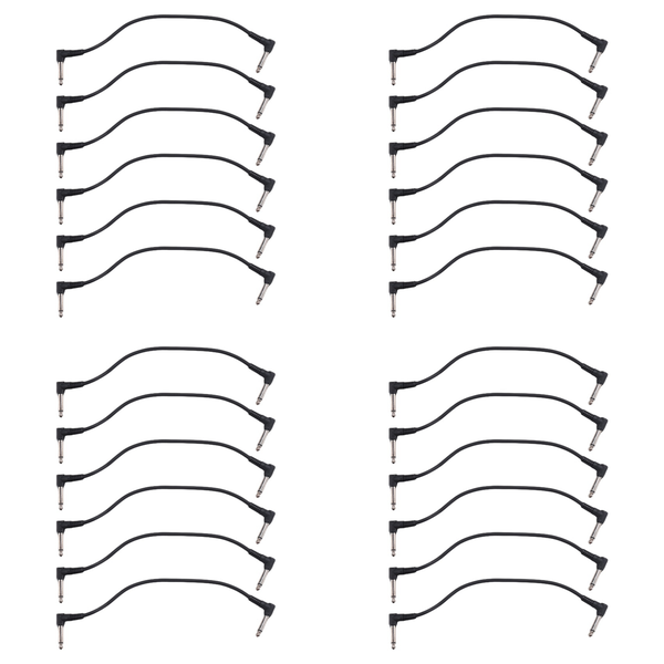 6Pcs 6 Inch Guitar Patch Cables Black Guitar Pedal Cable Effect Cable