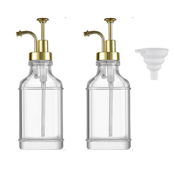 2 Pack Glass Syrup Pump Dispenser Set for Coffee Bar Syrups Soaps