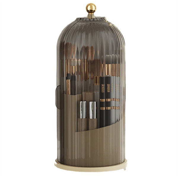 Makeup Brush Holder Storage Box Rotating Cosmetic Storage Box Black