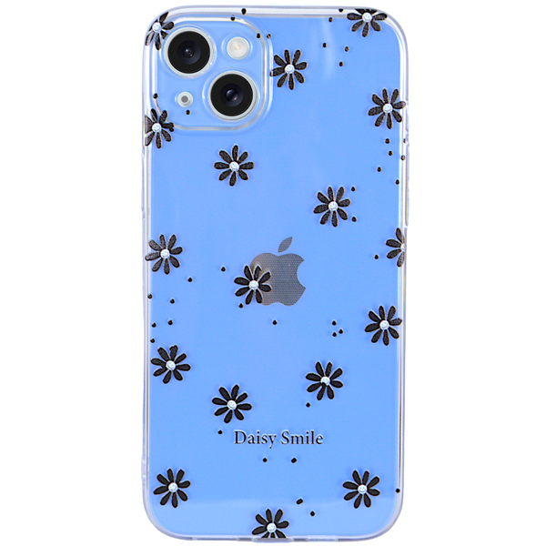 Clear - Phone Case with Black Daisy Smile &amp; Pro Camera - Iphone 15 Plus