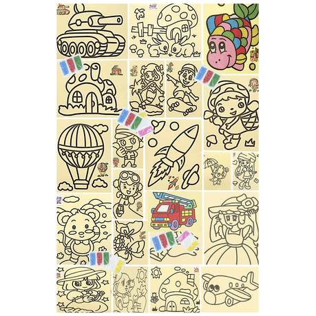Peel, Pour, and Create! 20 Pack of Sand Art Cards for Artistic Fun! Image
