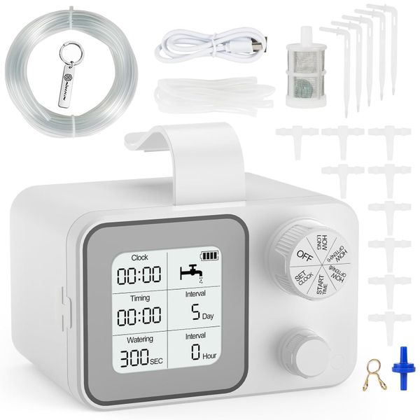 Automatic Indoor Plant Waterer for 15 Potted Plants with 30-Day Water Timer