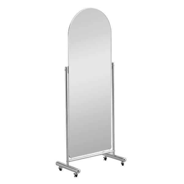 Silver Aluminum Frame Arche 180 cm x 80 cm Glass Mirror Adjustable Large