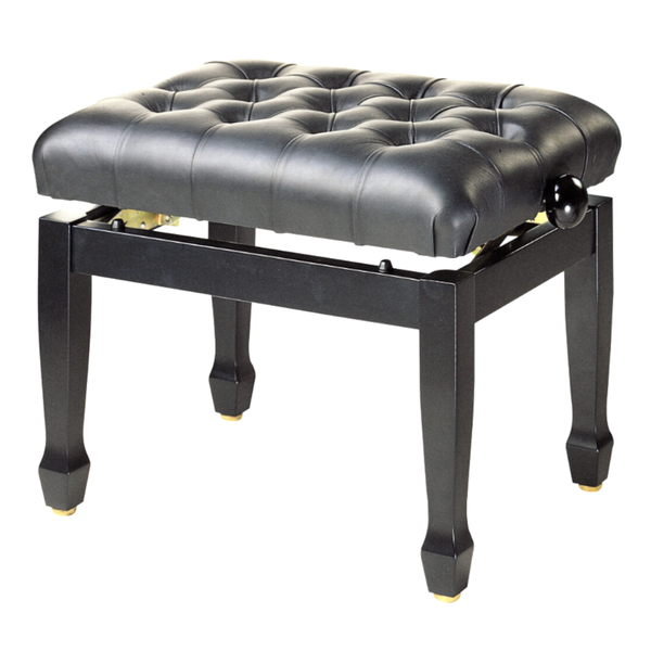 Stagg PB85 Highgloss Black Concert Piano Bench w Fireproof Black Vinyl Top