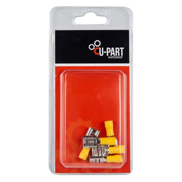 Terminal Yellow Female Push On - 4.0mm-6.0mm x 9.5mm - Bulk Pack of 12