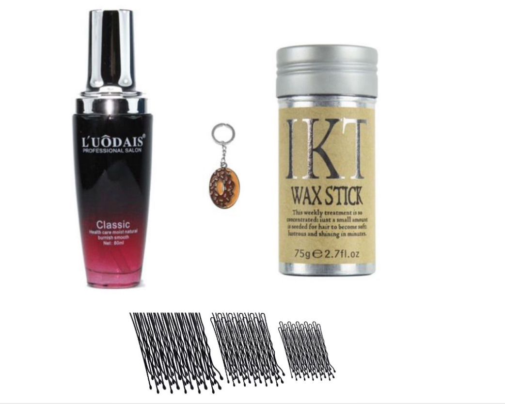 Luodais Perfumed Hair Serum, IKT Wax Stick For Weaves, 40 Bob Pins &Keyring