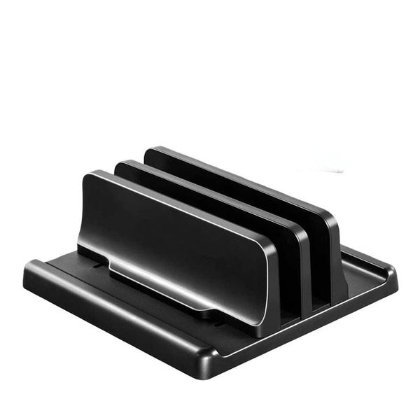 Dual-Slot Vertical Laptop Stand Holder Compatible with MacBook HP Dell