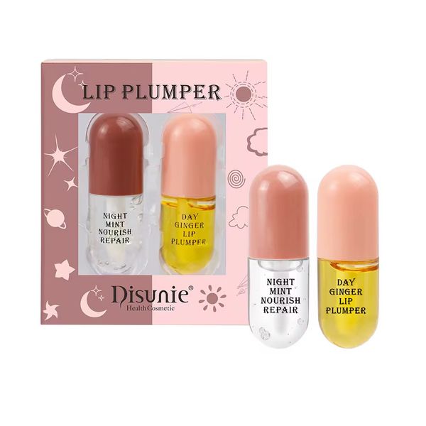Disunie Lip Plumer Duo Kit Ginger Day Plumping Volumize Mint night Nourish