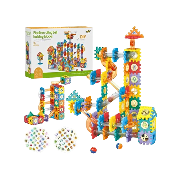 Educational 182-Piece Tubular Pipeline Rolling Ball Building Block Toys