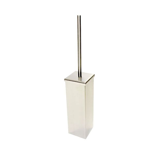 Polished Stainless Steel Toilet Brush Holder - Square